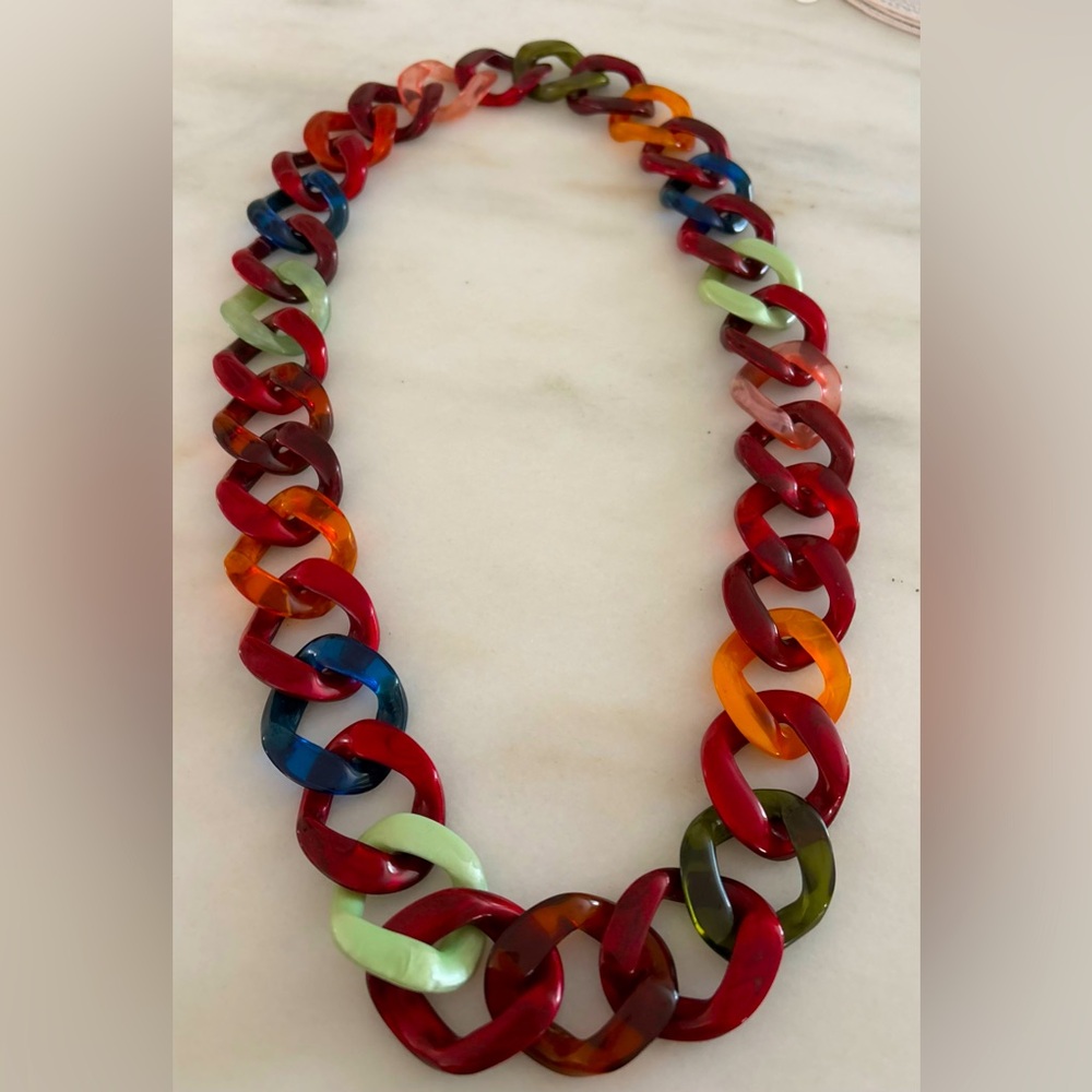 Chunky epoxy resin necklace - 15” drop